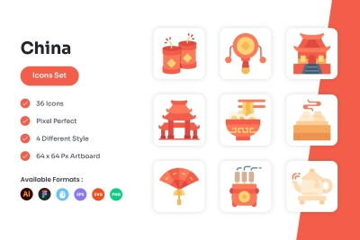 China Icons Set