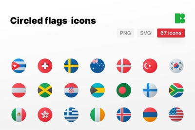 Circled flags