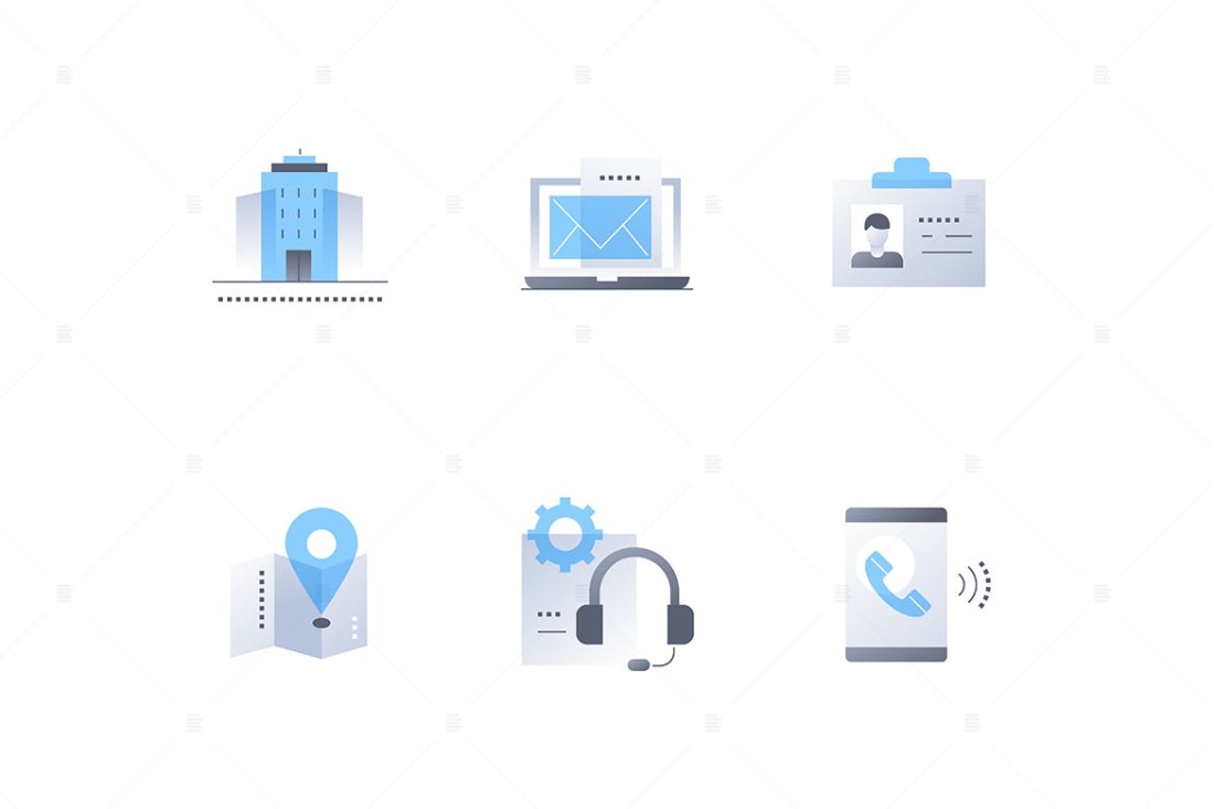 City Office and Business Services - Flat Icons