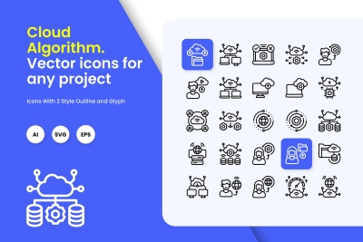 Cloud Algorithm Icons