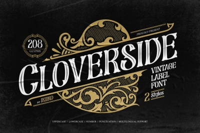 Cloverside - Vintage Label Font