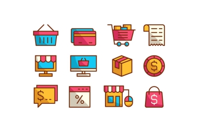 Colored Online Shop Icon