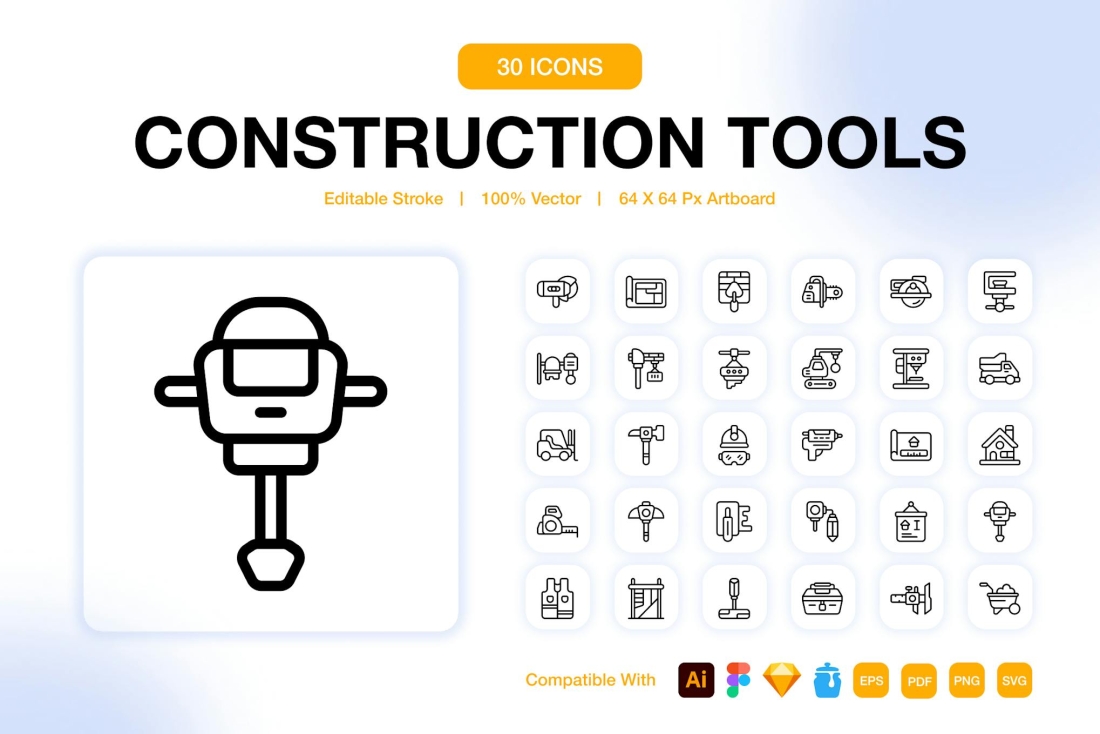 Construction Tools Icons Pack