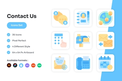 Contact Us Icons Set