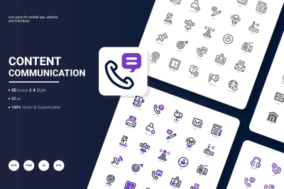 Content Communication Icon Pack