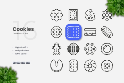 Cookies Outline Icons