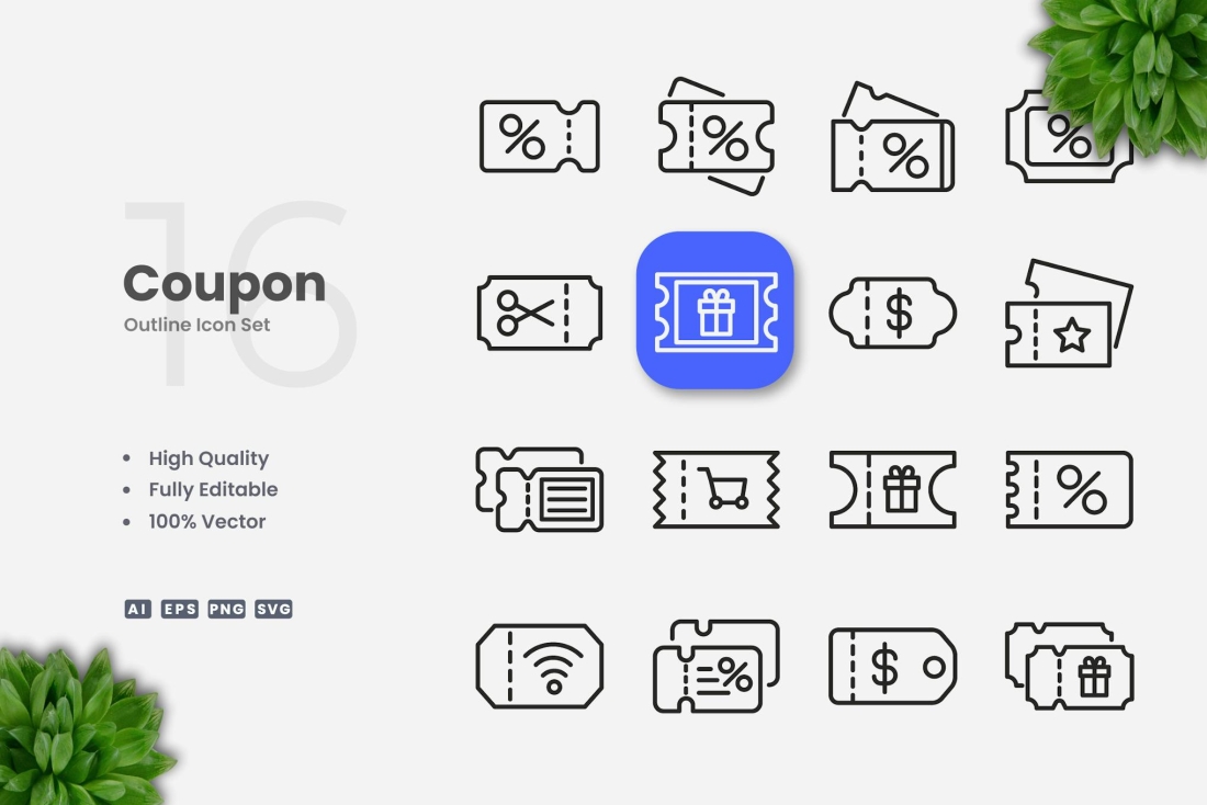 Coupon Outline Icons