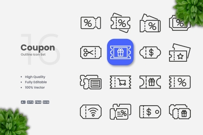 Coupon Outline Icons