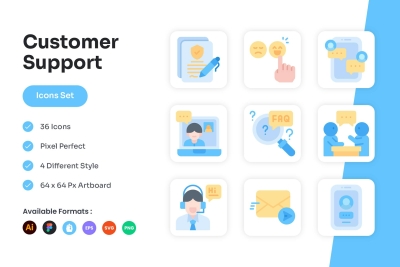 Customer Support Icons Set