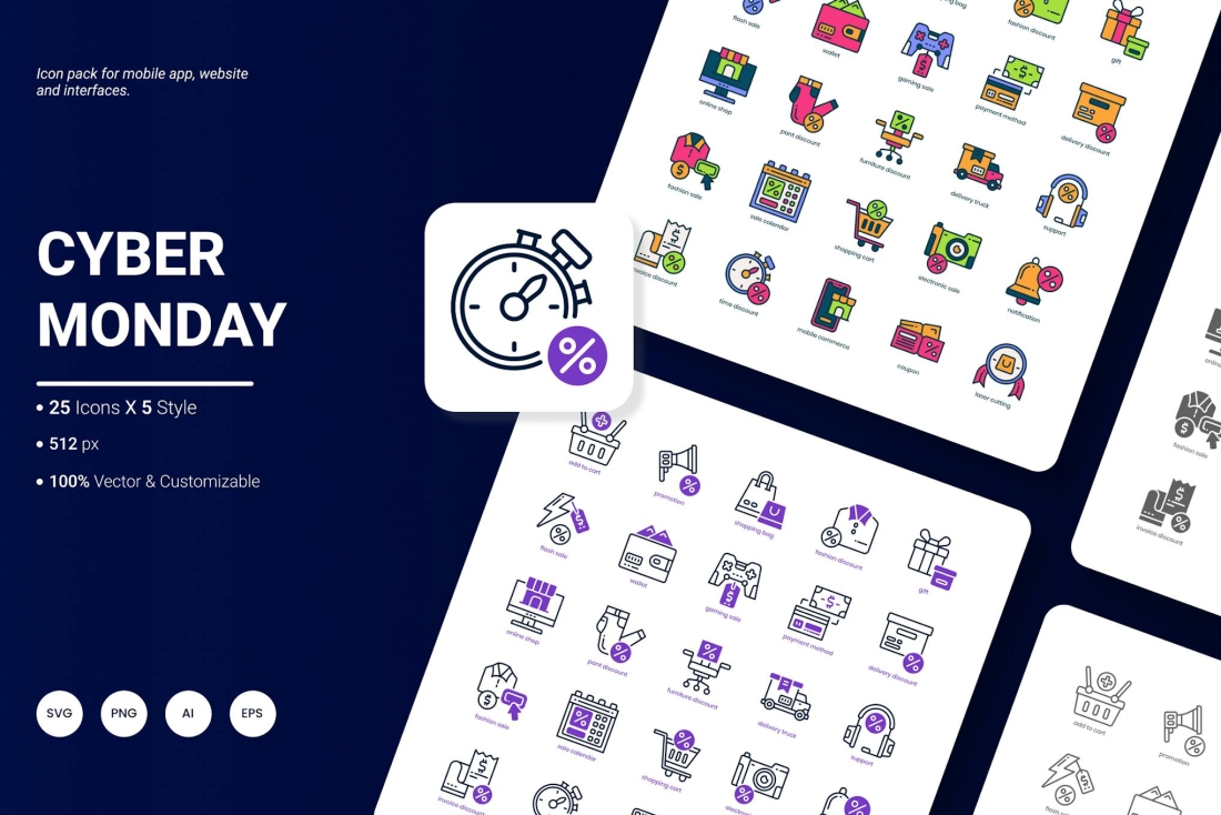 Cyber Monday Icon Pack