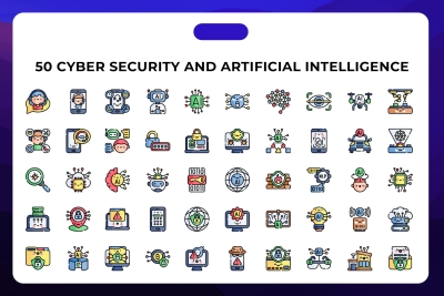 Cyber Security And Artificial Intelligence Icon
