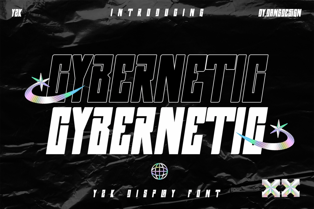 CYBERNETIC futuristic Y2k Cyberpunk Font