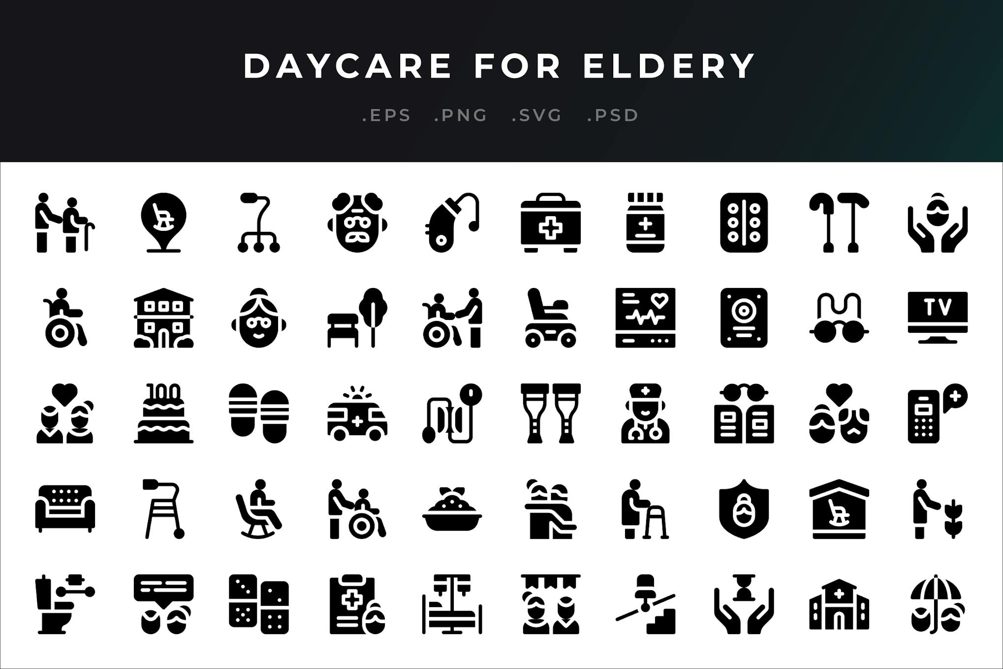Daycare For Eldery Icons