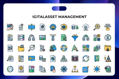 Digital Asset Management Icons