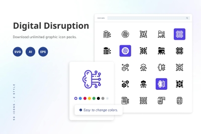 Digital Disruption Icons