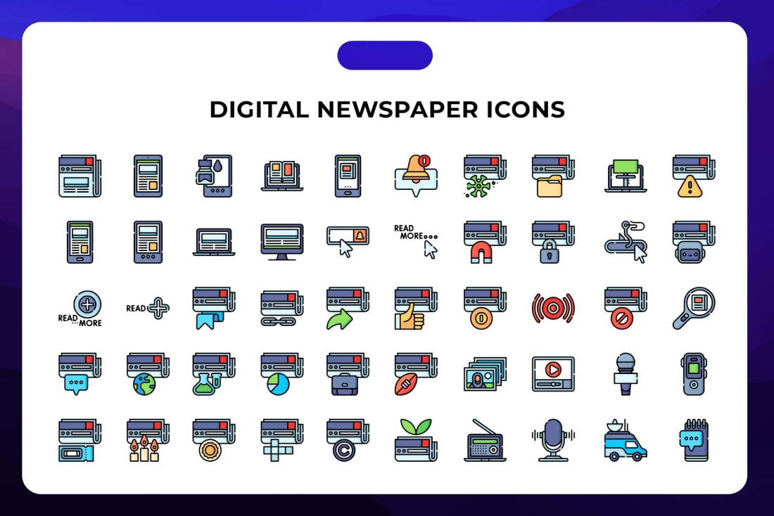 Digital Newspaper Icons