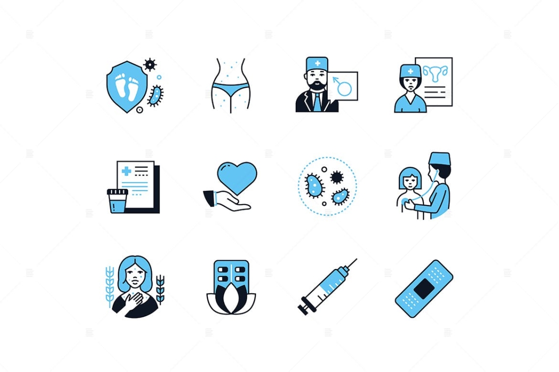 Diseases, Medical Professions - Line Icons