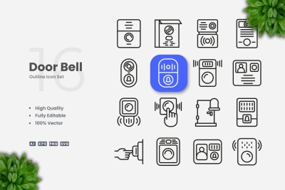 Door Bell Outline Icons
