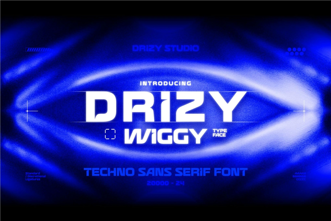Drizy Wiggy - Techno Sans Serif Font