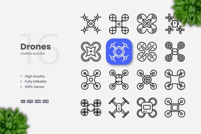 Drones Outline Icons