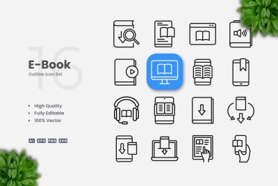 E-Book Outline Icons