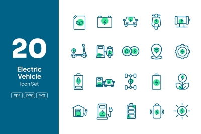 Electric Vehicle Icons