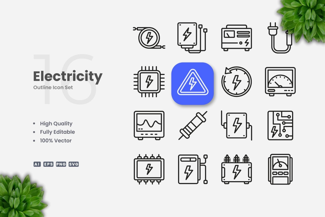 Electricity Outline Icons