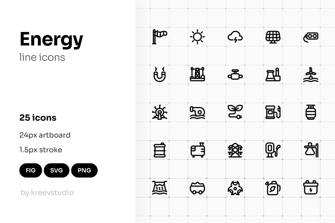Energy Line UI Icons