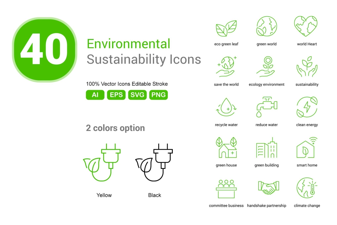 Environmental Sustainability Icons