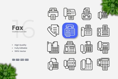 Fax Outline Icons