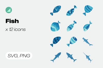 Fish Flat Color Icons