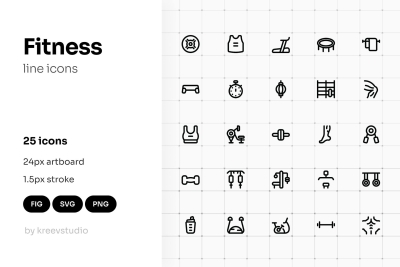Fitness Line UI Icons