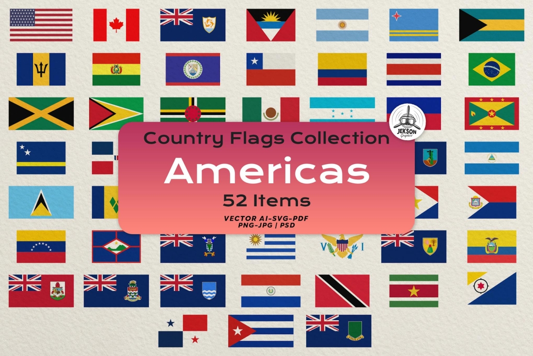 Flags Icon Set. Americas Original Flag Collection