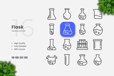 Flask Outline Icons