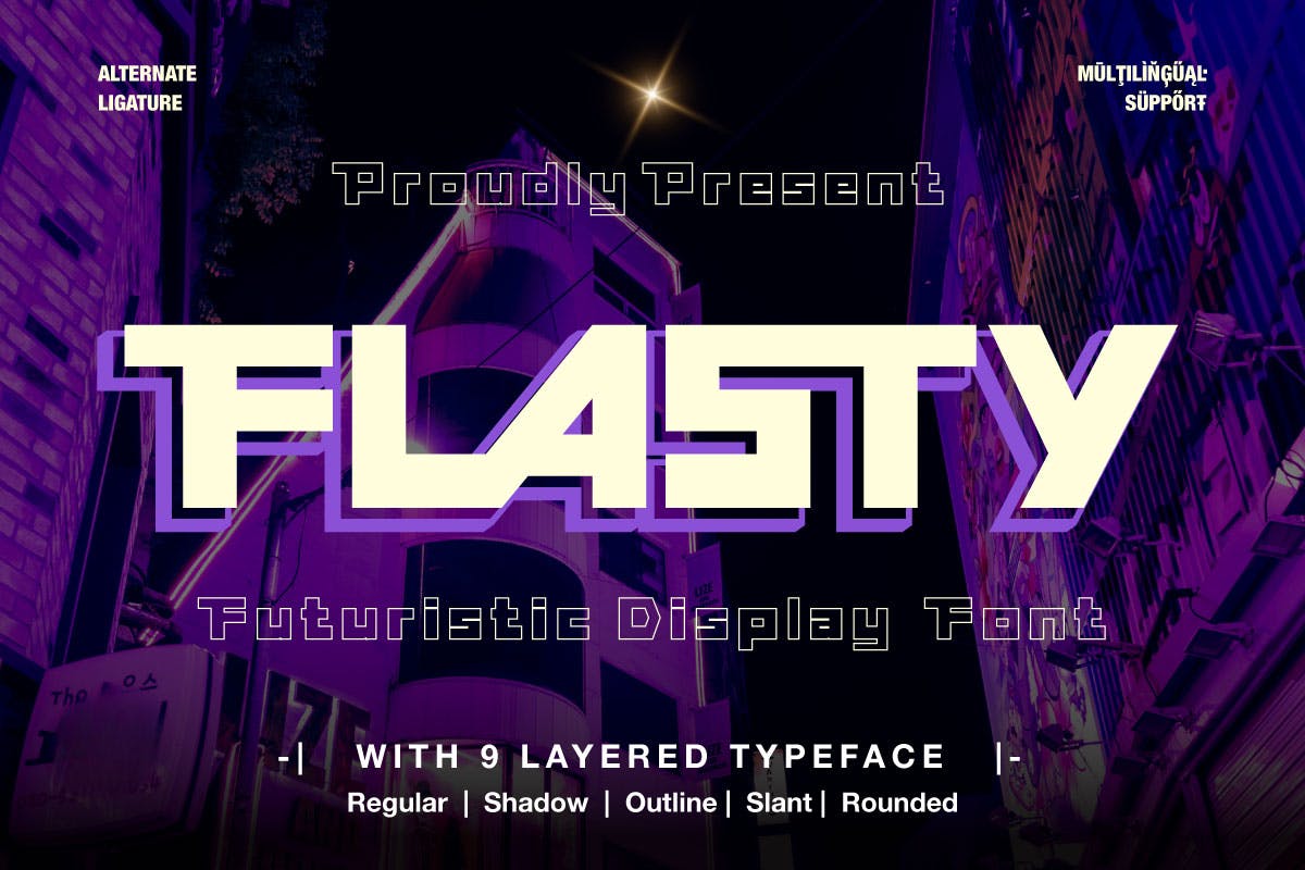 Flasty – Futuristic Font