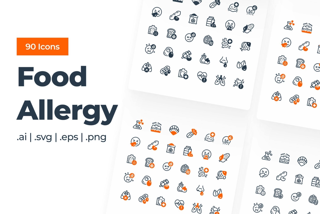 Food Allergy Icon Set