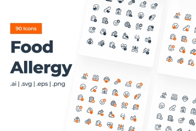 Food Allergy Icon Set