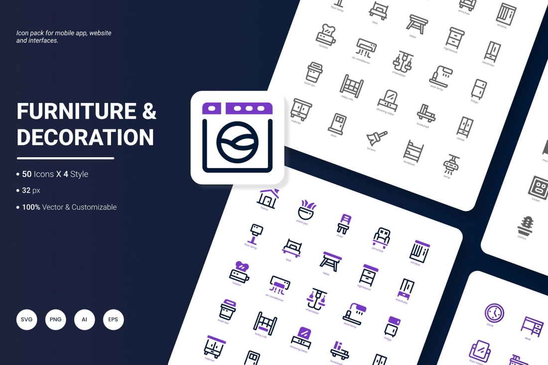 Furniture and Decoration Icon Pack