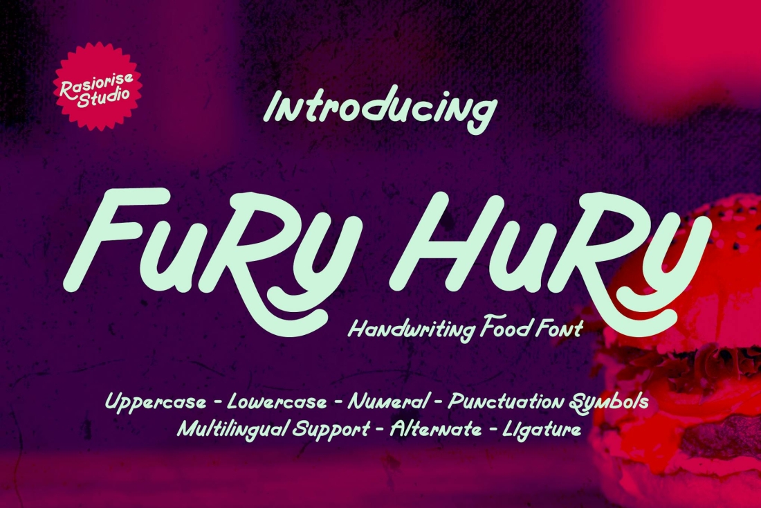 Fury Hury - Food Handwriting Font