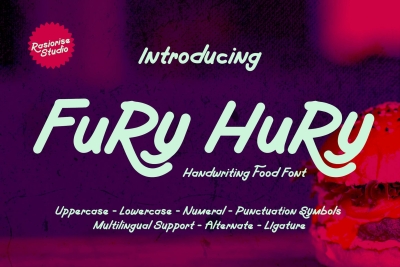 Fury Hury - Food Handwriting Font