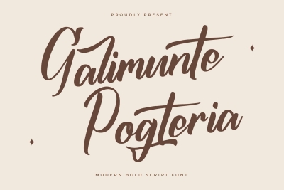 Galimunte Pogteria Modern Bold Script Font