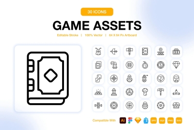 Game Assets Outline Icons