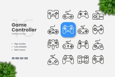 Game Controller Outline Icons
