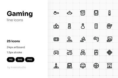Gaming Line UI Icons