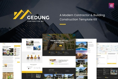 Gedung- Contractor & Building Construction Elementor Template Kit