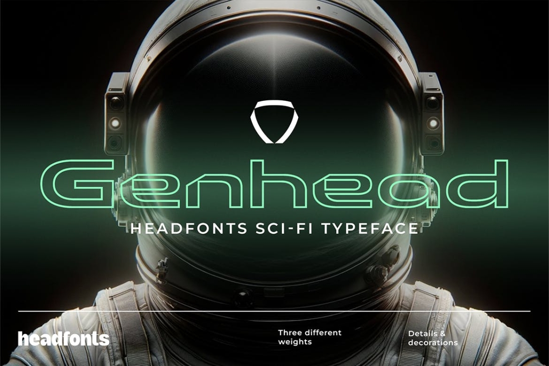 Genhead Outline Futuristic Font