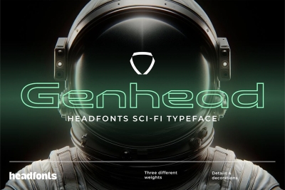 Genhead Outline Futuristic Font