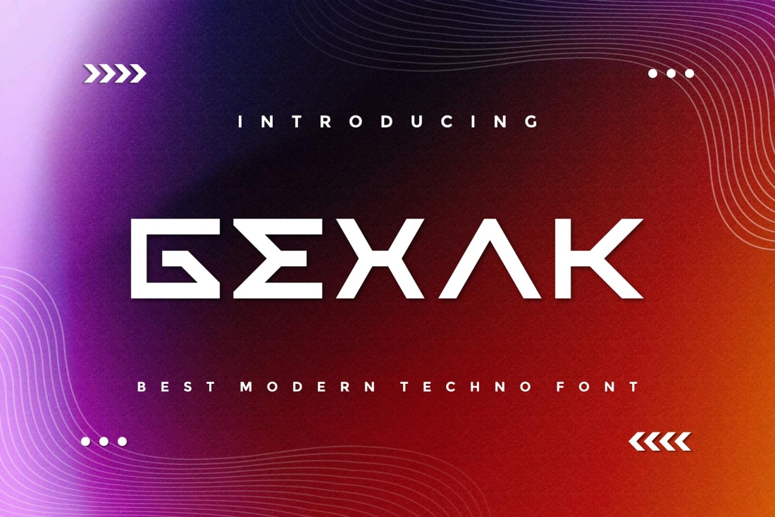 Gexak - Modern Techno Font