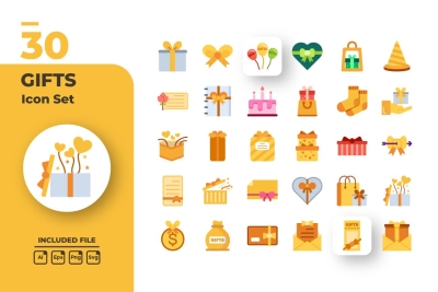 Gifts Icons Set