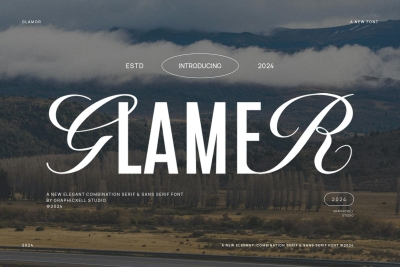 Glamer Sans Serif and Calligraphy Font Typeface